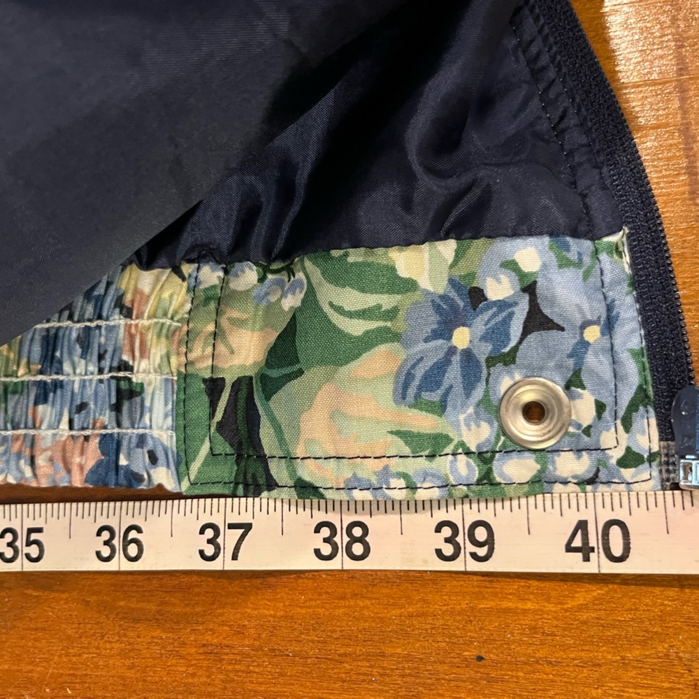 Rare Find! Vintage Ribbons Floral Lined Windbreaker Jacket - Size Large - Picture 7 of 17